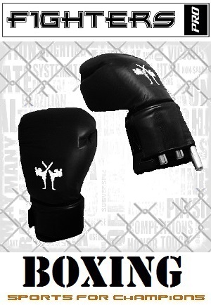 FIGHTERS - Guantoni da boxe con pesi / Neri / 16oz 