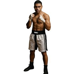FIGHT-FIT - Short de Boxe / Noir-Blanc / Large