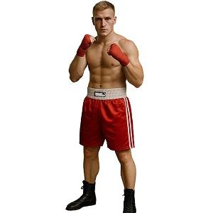 FIGHT-FIT - Short de Boxe / Rouge-Blanc / Large