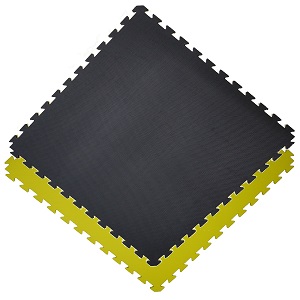 Alfombra Puzzle Encajable de Espuma Eva / 100 x 100 x 2 cm / Amarillo-Negro