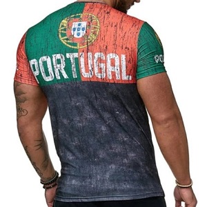 FIGHTERS - T-Shirt / Portugalo / Rosso-Verde-Nero / Large