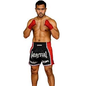 FIGHTERS - Shorts de boxe thai / Elite Muay Thai / Noir-Rouge / Large