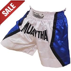 FIGHT-FIT - Muay Thai Shorts / Weiss-Blau / XL