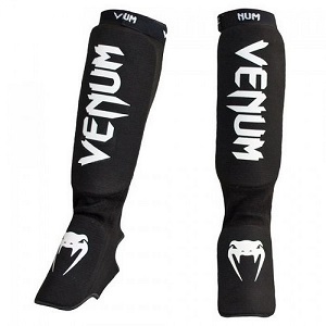 Venum - Protège-Tibias et pieds / Kontact / Noir-Blanc / Medium