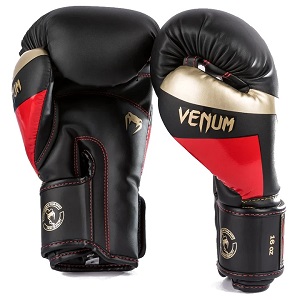 Venum - Guantoni / Elite / Nero-Oro-Rosso / 10 oz